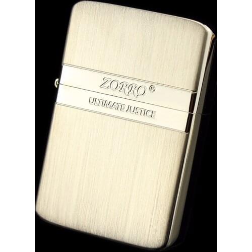 ZORRO Flint Kerosene Lighter Windproof Metal Silver Stainless Steel Lighter Gift for Men Smoking Accessories Cool Lighter