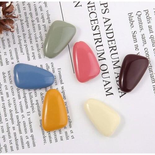 10pcs Korean Style Resin Retro earrings Color Irregular Polygon Perforated Beads Earrings For Women Diy Ear Jewelry Accessories