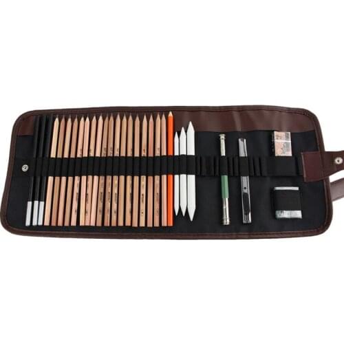 18Pcs Pencil Sketch Pencil Set Artists Pencils Earser Drawing Supplies With Sketch Painting Canvas Pencil Bag Set Sketch Pen