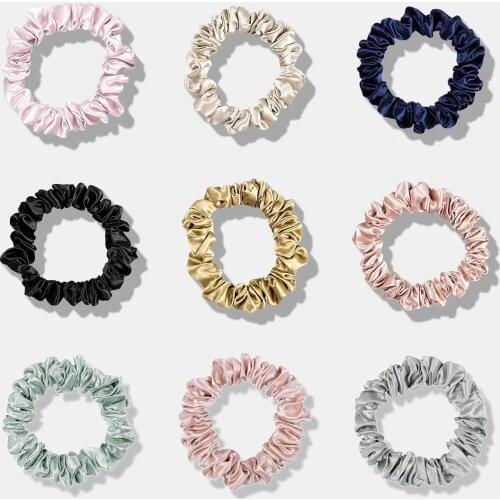 2PCS Mulberry Silk Hair Tie Elastic Scrunchies Ponytail Holder 22MM SilK Fabric Hair Rope Rings New Christmas Hair Accessories