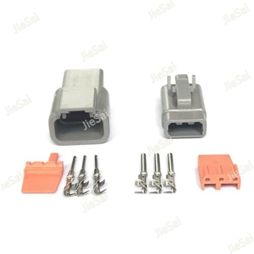 3 Pin Deutsch DTM Wire Connector Gray Waterproof Female Male Auto Plug DTM06-3S/ATM06-3S DTM04-3P/ATM04-3P
