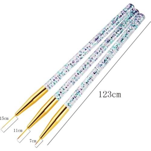3pcs/Set Nail Art Line Painting Pen Slim 3D Tips Acrylic UV Gel Brushes Drawing Colorful Line Grid Design Nail Manicure Tools