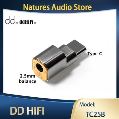 DD ddHiFi TC25B USB-C TypeC to 2.5mm Jack Headphone Adapter For Android Smartphones, Supporting up to 384kHz/32bit