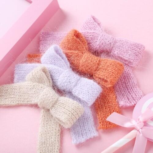 Baby Girl Accessories Woolen Knit Bows Hairpins Childrens Goods Headband Sweet Girls Hair Ties Hair Clips For Newborns 2020