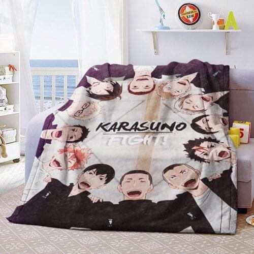 Anime Haikyuu Soft Warm Coral Fleece Plush Throw Blanket Bed Rug Flannel Bedroom Sheet Quilt Cosplay Winter TV Blanket 100*150cm