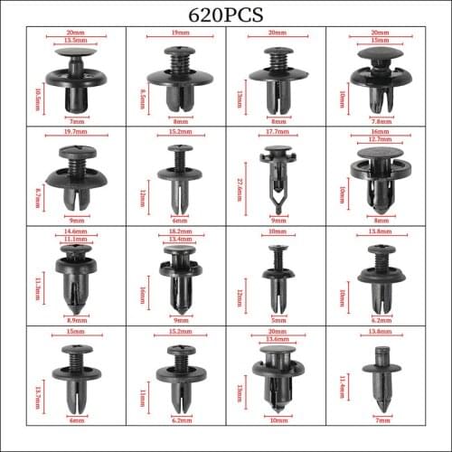 620 Pcs Auto Fastener Clip Car Retainer Kit Door Trim Panel Clips for Lada BMW Honda Audi Benz Buick VW Skoda Mazda Ford Toyota