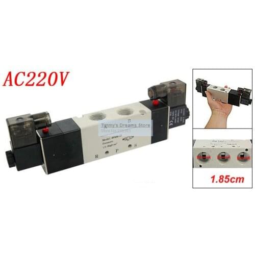 Free Shipping 1/2'' AC220V 1.5 ~ 8kgf/cm2 4V430C-15 3 Position 5 Way Air Solenoid Valve