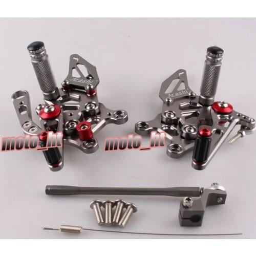CNC Motorcycle Adjustable Rearset Rear Set Footpegs Foot Rest Pegs For Aprilia RSV4 2009 2010 2011 Aluminum Alloy
