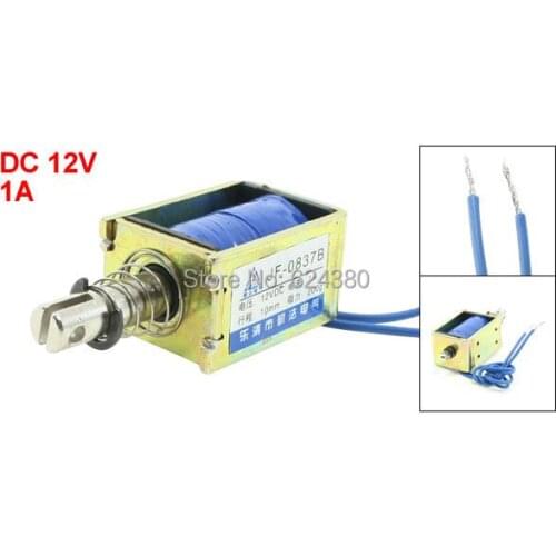 DC 12V 1A Pull Push Type Open Frame Solenoid Electromagnet 10mm Stroke 2N 0.2Kg 200g 0.4LB Force