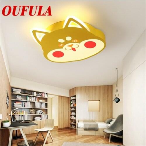 OUFULA Childrens Ceiling Lamp Dog Modern Fashion Suitable For Childrens Room Bedroom Kindergarten
