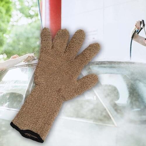 For Microfiber Cleaning Gloves Car Auto Detailing Dust Removal Gloves Coral Velvet Knitted Super Soft Care Wash Cleaner Gloves