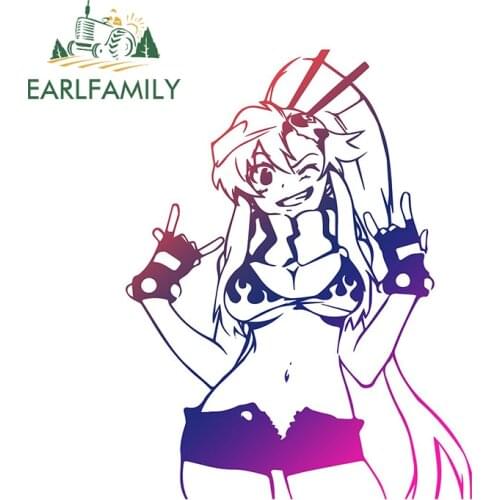 EARLFAMILY 13cm For Yoko Girl Anime Funny Car Stickers Waterproof Sunscreen Decal Auto Windshield Bumper Car Styling
