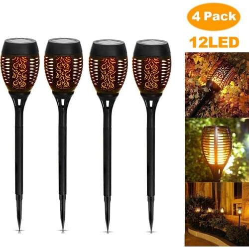 12LED 33LED Solar Flame Torch Light Flickering Waterproof Garden Decor Landscape Lawn Lamp Path Lighting Torch Outdoor Light