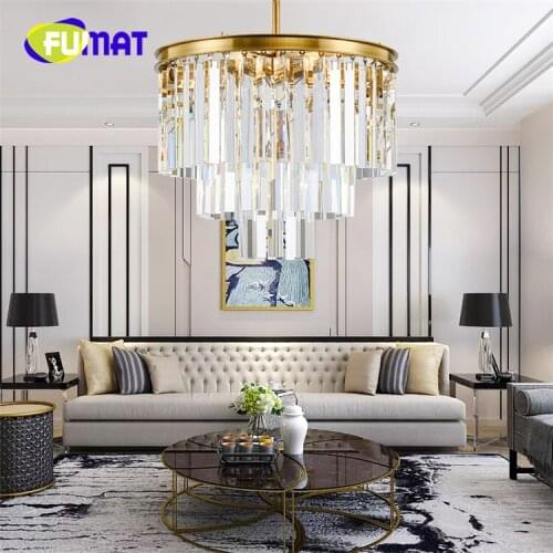 FUMAT American Country Chandelier Postmodern Hotel Duplex Floor Living Room Dining Room Bedroom Copper Creative