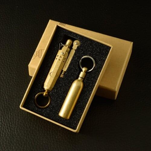 JIFENG Oil pot gift Set Trench Style Retro creative kerosene gasoline Petroleum cigarette lighter can be put in a cigarette box
