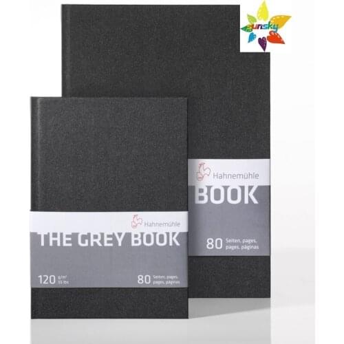 Hahnemuhle The Grey book A5 or A4 Light Grey sketchbook,Colours stand well on the light-grey,40 sheets (80 pages),120 gsm