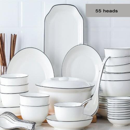 Jingdezhen Ceramics Japanese Style Plates Dish Set Nordic Ceramic Tableware Plates Household Microwave Tableware посуда