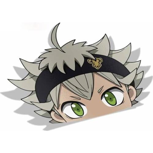 Creative Car Sticker for Asta Black Clover Peeker Peek Anime Vinyl Car Styling Window Bumper Cartoon Decal Apply To Car Window