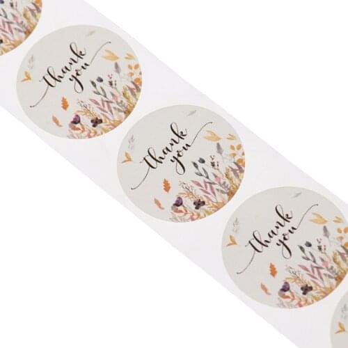 500Pcs/Roll Handmade Thank You Stickers Wedding Party Round Paper Labels Sticker