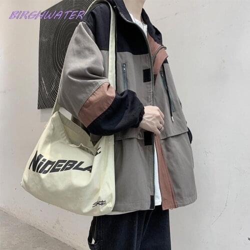 Women Hooded Jacket Men 2021 New Autumn Cargo Tactical Jackets Korean Cool Student Handsome High Street Chic Bomber Coats