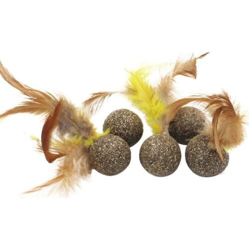 Molar Tooth Cleaning Pet Cat Training Toy Pawstrip Catnip Toys Soft Feather Cat Toy Ball Treats Interactive