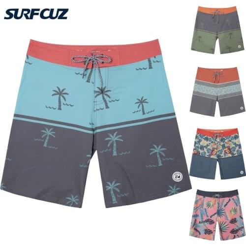 Surfcuz Mens Vintage Board Shorts 2-way-stretch Summer Swim Short Lightweight Beachwear Swimwear Surf Beach Boardshorts for men