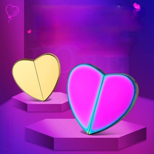 New Love Gas and Electricity Dual-use Lighter Rubiks Cube Peach Heart Creative Personality Folding Love Lighter Cute for Girl