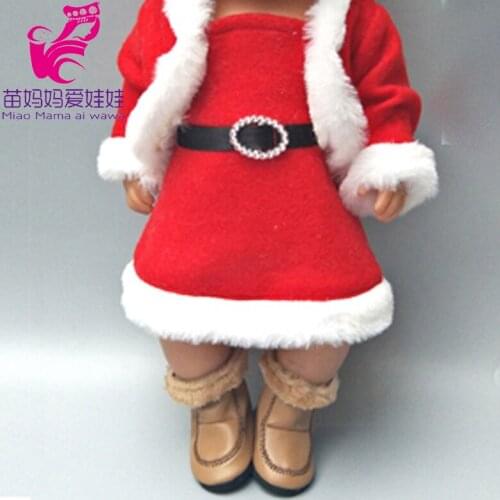 Doll Clothes for 17 Inch Born Baby Dolls Santa Claus Dress Hat for 18" Doll Coat Christmas Gift