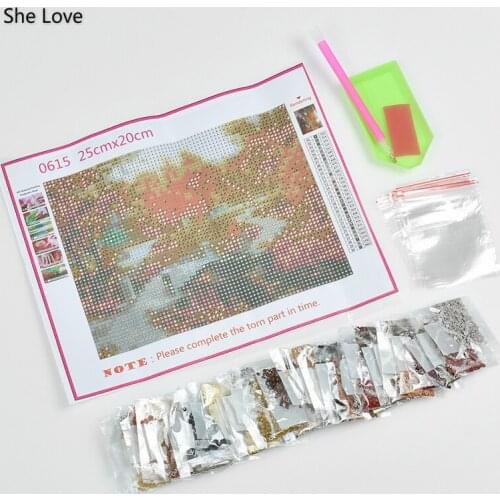 Chzimade Autumn Scenic Diamond Painting Cross Stitch Kit DIY Diamond Embroidery Rhinestone Paste