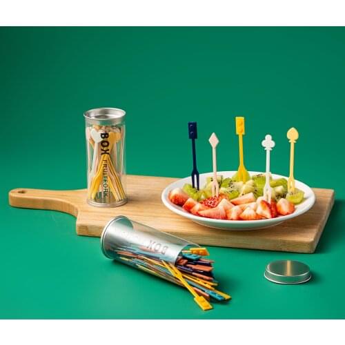 36Pcs/Set Plastic Fruit Fork Food Picks Mini Fork Cake Dessert Salad Sticks Tableware Party Supplies Kichen Accessories