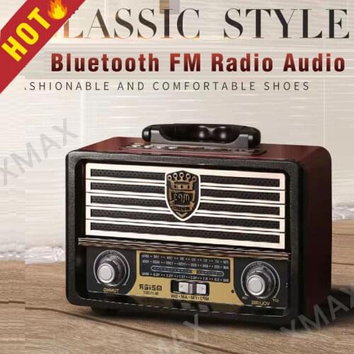 Portable Wooden Retro Radio Wireless Bluetooth HIFI Speaker Stereo AM FM Radio Receiver Player USB TF Card AUX MP3 Classic Style