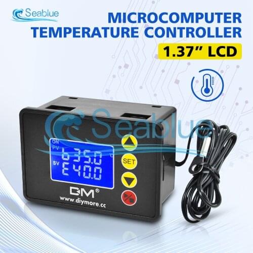 AC 110V-220V DC 12V 24V 1.37 inch LCD Display Microcomputer Temperature Controller Thermostat Module With Probe For Incubator