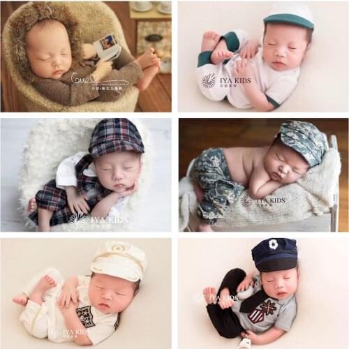Newborn Baby Boy Photography Props Sport Clothes Infant fotoshooting Outfits Baby Photoshoot Police Outfits fotografia Accessory