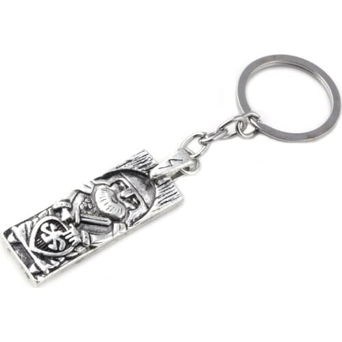 RJ Viking Father of Gods Odin Vintage Keychain Gothic Monkey Figure Pendant Keyring Jewelry Accessories Collection Gift