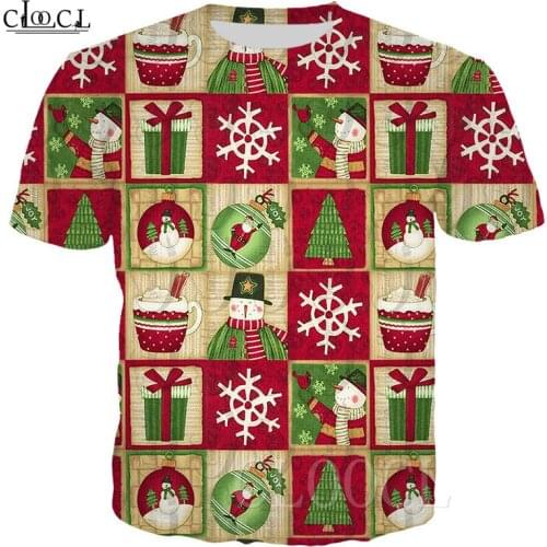 Christmas Tree Cute Santa Claus T Shirt Men/Women 3D Print Fashion Christmas Casual Sport T-shirt Plus Size Red Tshirt Pullovers