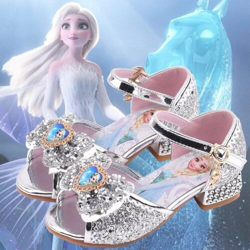 Disney Girls Summer Kids sandals Baby Girl Shoes Princess Aisha Girls Flat soft Bottom non-slip Crysta Cartoon Fashion Shoes