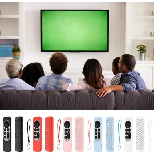 Apple TV 4K Remote Control Silicone Protective Case Striped All-inclusive Silicone Protective Case
