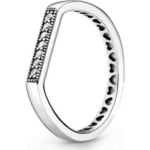 Sparkling bar stacking Rings for Women 925 Sterling Silver Wedding Engagement Ring Stagement Jewelry Bijoux anillos 2020 New