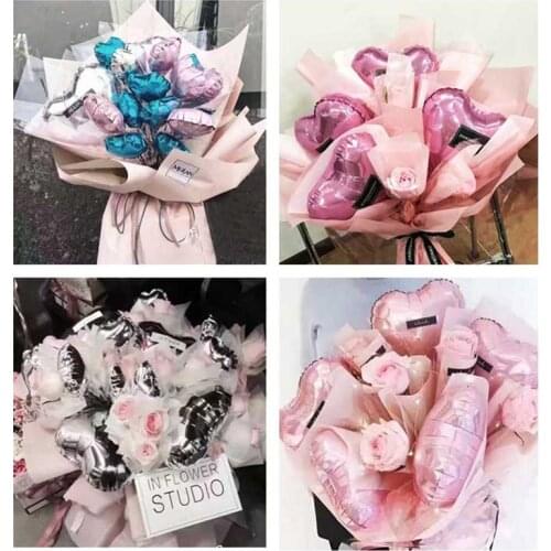 10pcs 5inch Foil Heart balloon Birthday Wedding Decoration Party Baby Shower Kids Toys Supplies Show love Boys Grils Gift