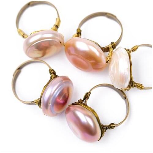 Gorgeous Handmade Silk Edison/Baroque Pearl Ring Women Gift word Jewelry free shipping