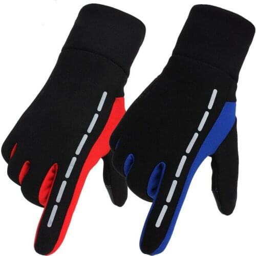 Winter Cycling Gloves Thermal Warm Touch Screen Bicycle Gloves Outdoor Sports Reflection Anti-Slip Windproof Full Finger Gloves
