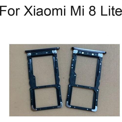 100% Original Silver SIM Card Tray For Xiaomi Mi 8 Lite SD Card Tray SIM Card Holder SIM Card Drawer For Xiaomi Mi 8 Lite Parts
