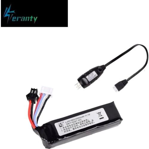 11.1v 2000mah 30C 451865 Lipo Battery SM-2P Plug Electric water gun rc helicopter 3S High power lithium polymer with usb charger