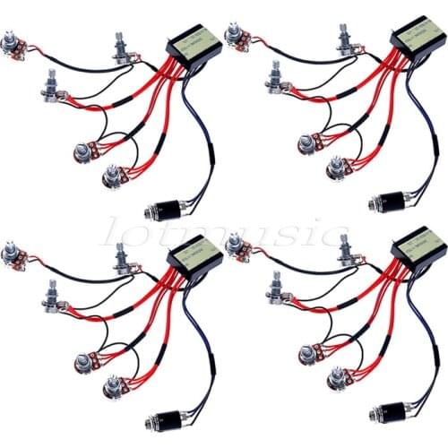 4Sets Belcat Active EQ Active EQ-B3T Preamp Circuit Wiring Harness Parts For Bass Guitar Replaceemnt