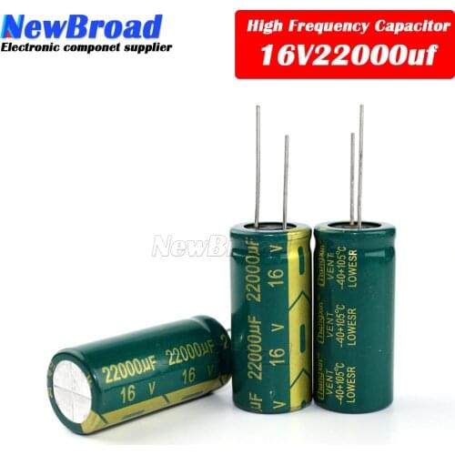 5PCS Aluminum electrolytic capacitor 16V 22000UF high frequency low resistance long life 22000UF 16V 18*40 18*35MM Green-gold