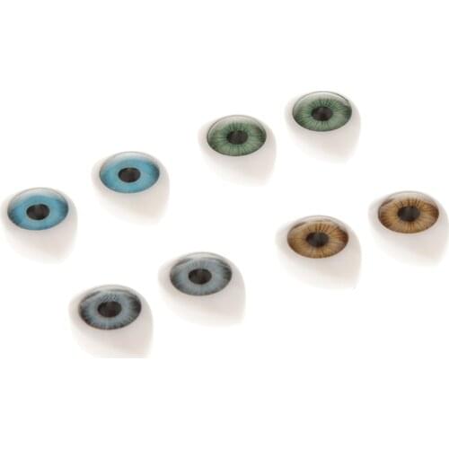 8PCS Plastic Oval Fake Eyes Eyeballs DIY Mask Doll Bear Toy Making 9mm Iris