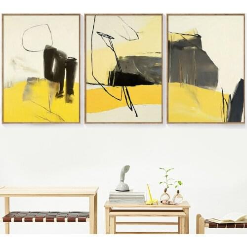 Abstract Yellow Graffiti Painting Wall Art Canvas Painting Nordic Minimalism Posters And Prints Wall Pictures For Living Room De