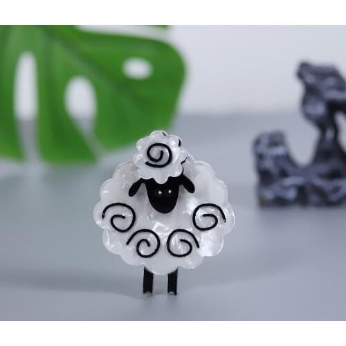 Acrylic Cute Fashion Sheep Brooches for Women Cartoon Animal Badge Pins Summer Jewelry Kids Accessories Good Christmas KidsGift
