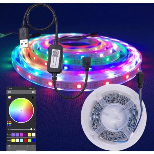 5V Wireless LED Light Strip With Controller Intelligent Adjustment Of Light Change Smart Phone Control Function