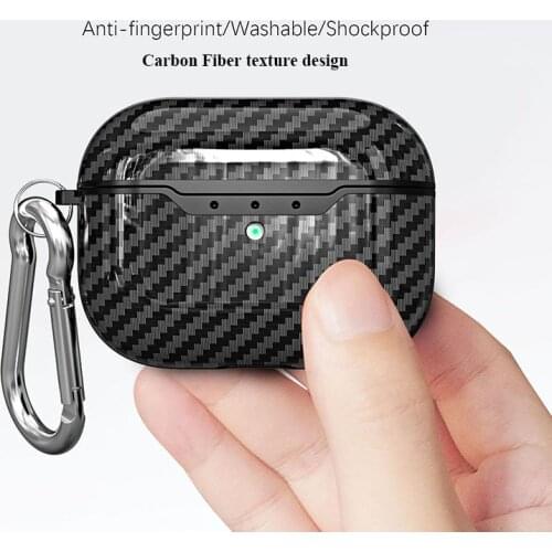 For Apple AirPods Pro Case Carbon Fiber TPU Case For AirPods 2 1 Wireless Earphone Case Cover For AirPods AirPod Air Pods coque